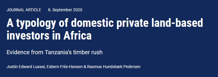 A typology of domestic private land-based investors in Africa 